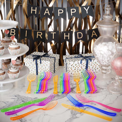 Heavy Duty Neon Plastic Forks | Case of 1440