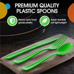 Heavy Duty Lime Green Plastic Spoons - 7 in. | Case of 1200