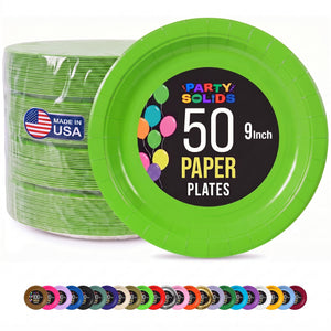 9 in. Lime Green Paper Plates | 50 Ct.