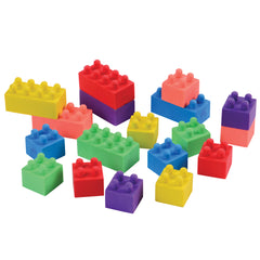 Block Mania Erasers/18 Per Pkg - 18 Count