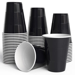 18 Oz. Black Plastic Cups - 50 Ct.
