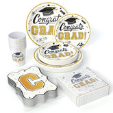 White/Gold Graduation Combo Pack | Service For 8