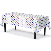 Multi Colored Polka Dot Plastic Table Covers | 6 Pack - 54 In. x 108 In.