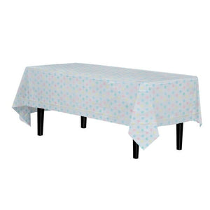 Pastel Polka Dot Plastic Table Cover | Case of 48 - 54 In. x 108 In.