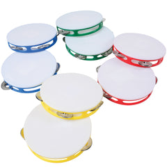 Primary Color Tambourines - 12 Count