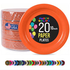 10 In. Orange Paper Plates - 20 Ct.