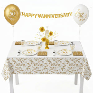 82 Pcs 50th Anniversary Party Kit - For 8 Guests