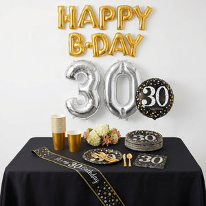68 Pcs 30th Birthday Party Mid Kit - For 8 Guests
