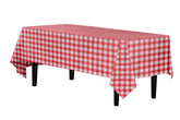 Red Gingham Plastic Table Covers | 6 Pack - 54 In. x 108 In.