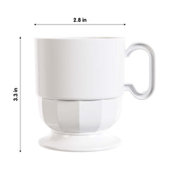 8 Oz. White Glazed Coffee Cup w/ Handle | 8 Count
