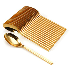 Trendables Gloss Gold Plastic Spoons | 120 Count