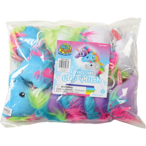 Unicorn Clip Plush - 12 Count