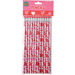 Valentine Heart Pencils - 12 Count