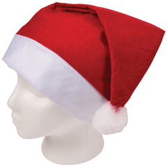 A red santa hat that can be utilized for a Christmas party