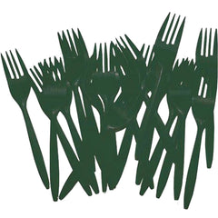 Dark Green Plastic Forks | 48 Count