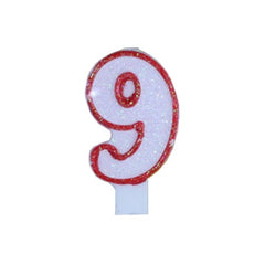 "9" Large Birthday Candle