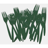Dark Green Plastic Forks | 48 Count