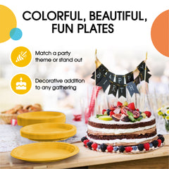 7 In. Yellow Plastic Plates | 50 Count