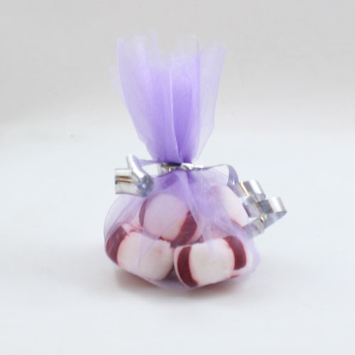 9 In. Lavender Scalloped Edge Organza Bag Doilies | 25 Count