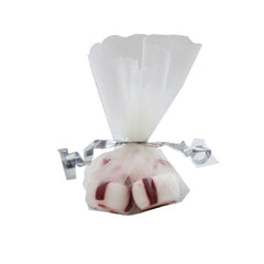 9 In. Ivory Scalloped Edge Organza Bag Doilies | 25 Count