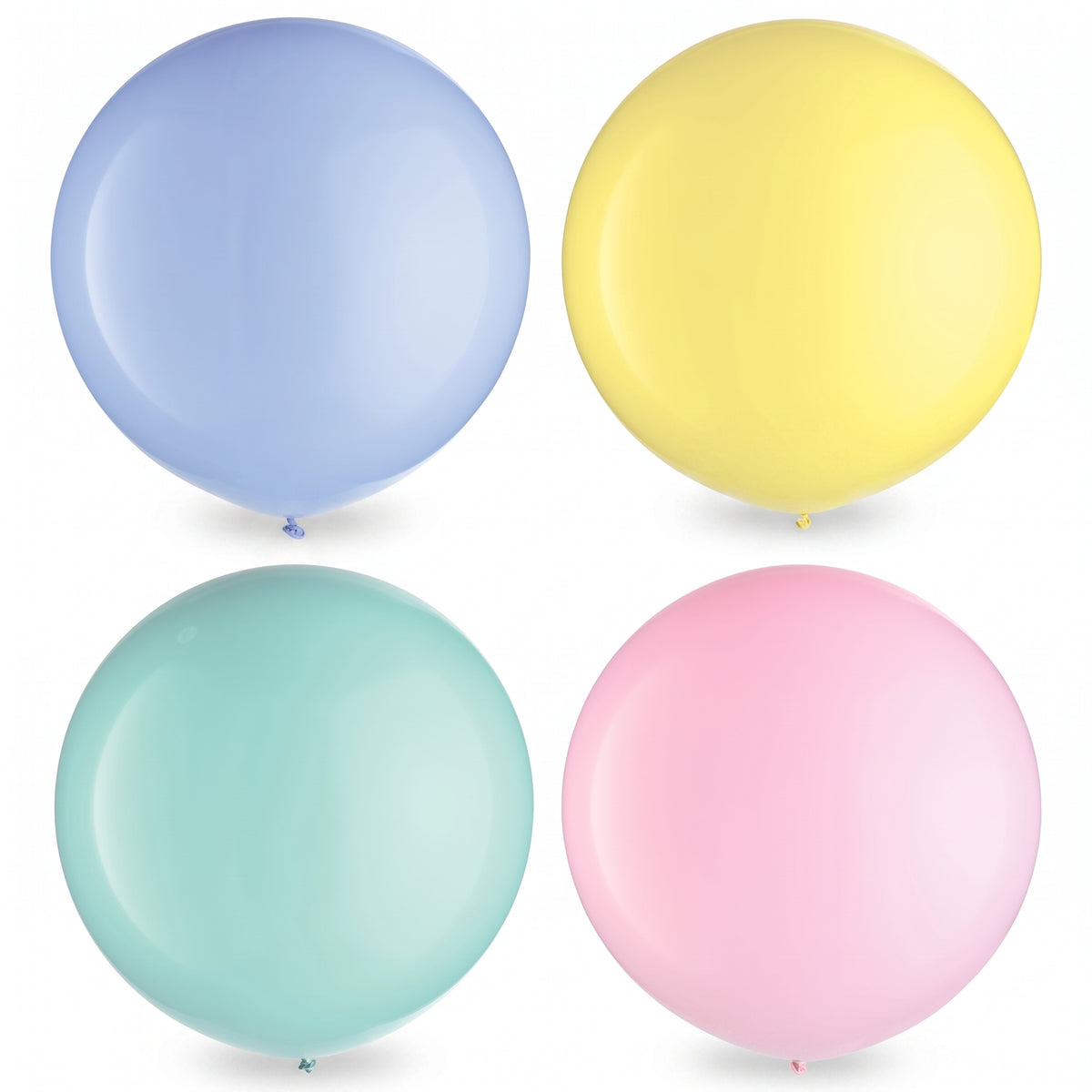 Pastel Assorted 24" Latex Balloons, 4-Pack