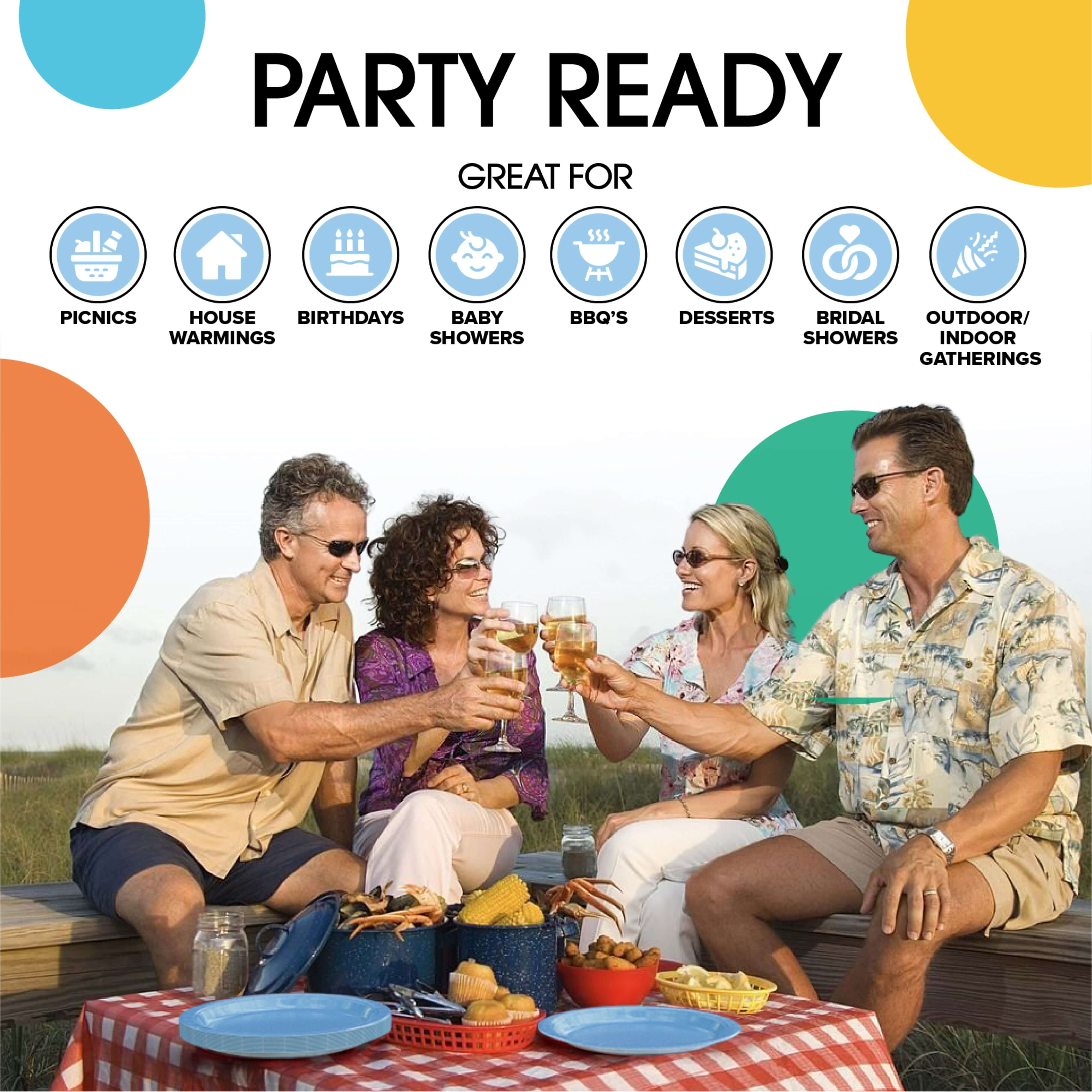 7 In. Light Blue Paper Plates - 50 Ct.