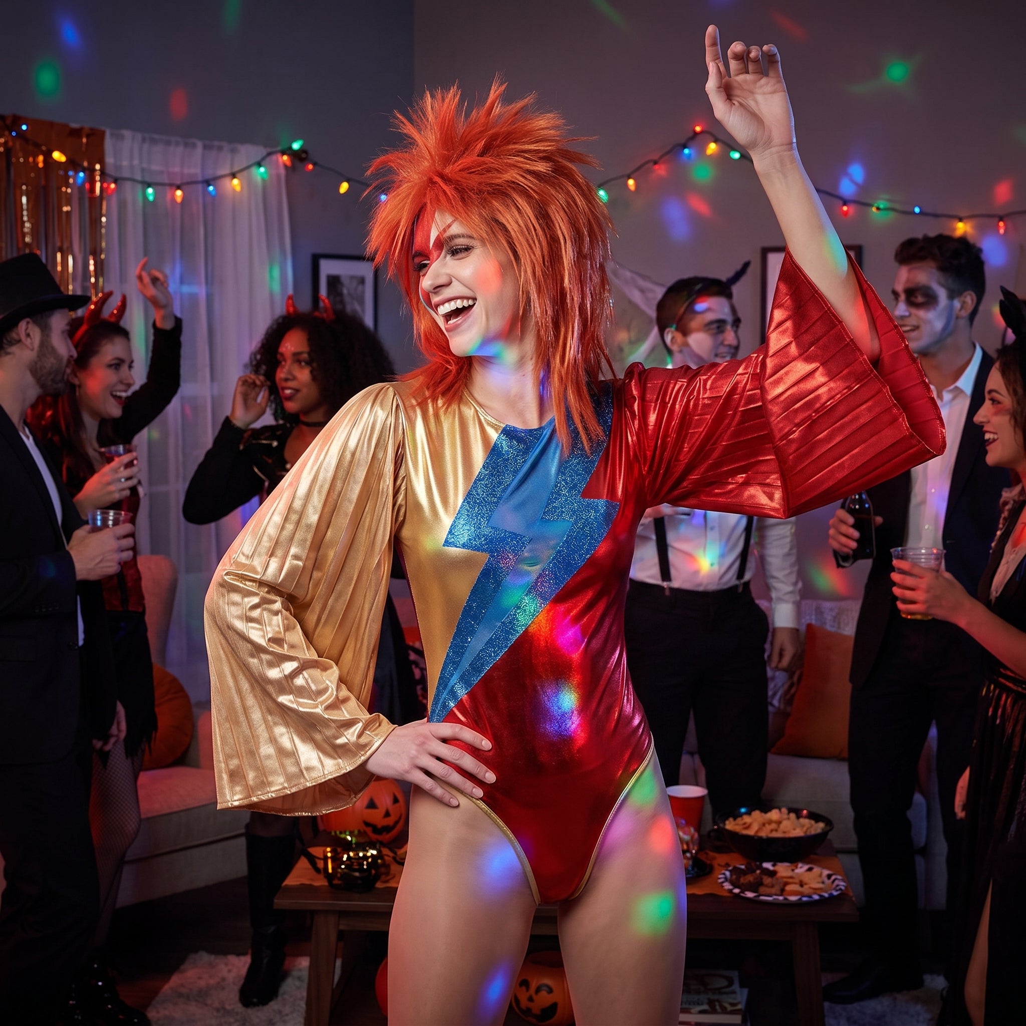 Women's Glam Rock Bodysuit Costume - S/M