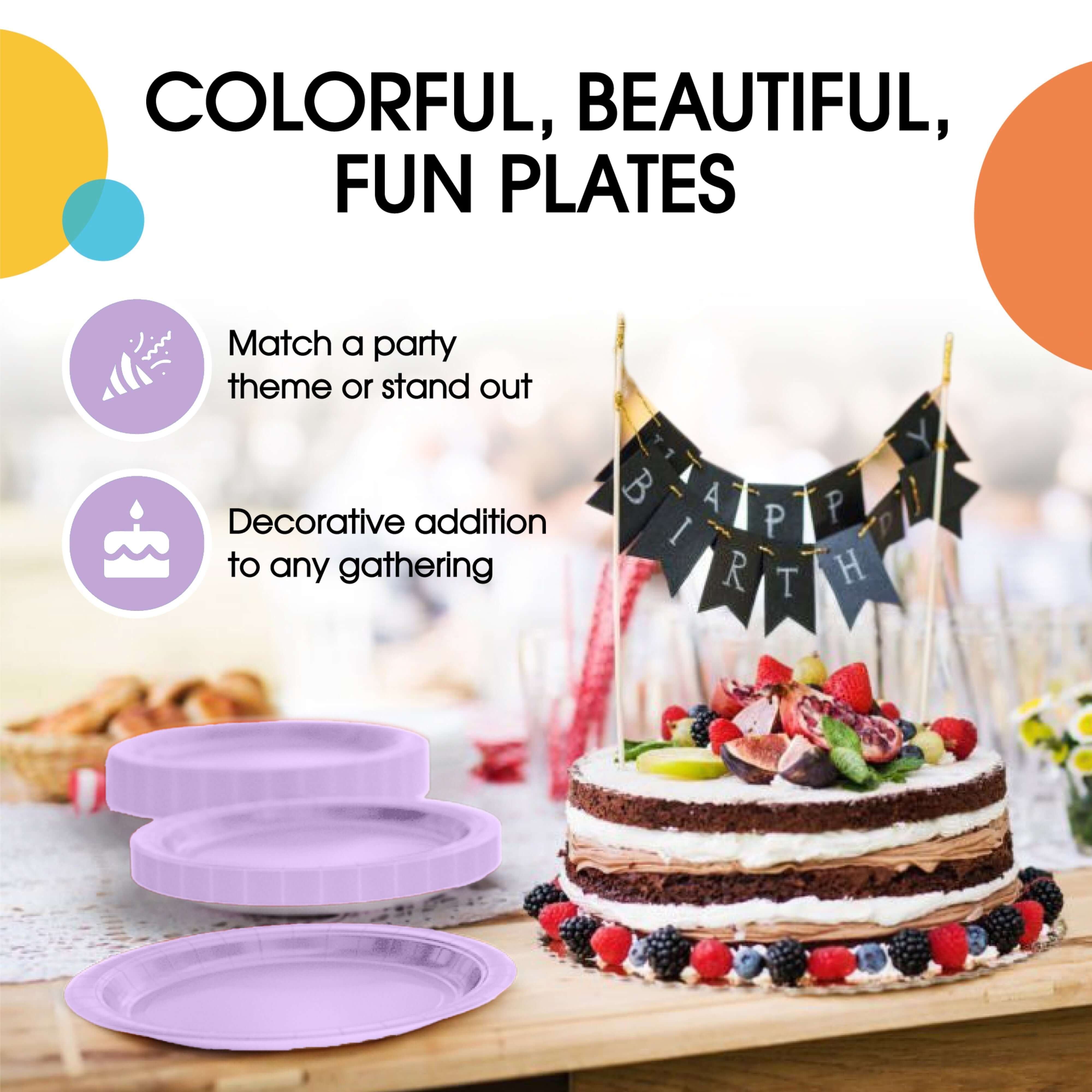 7 In. Lavender Paper Plates - 50 Ct.