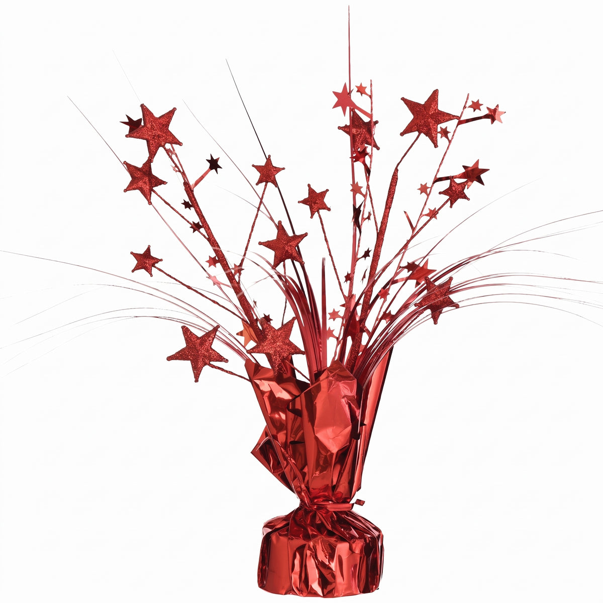 Stunning Red Metallic Foil Spray Centerpiece - 12-Inch