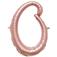 Rose Gold Script Number 0 Foil Balloon - 8 Inch, Air-Filled