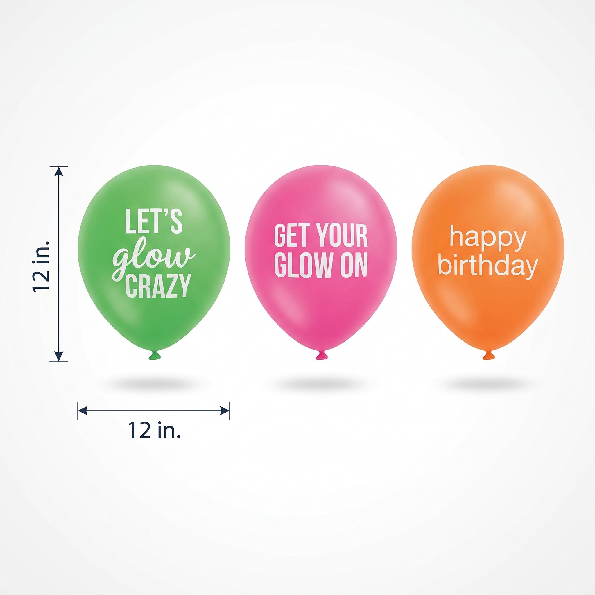 Neon Glow Party Balloons, 6-Pack