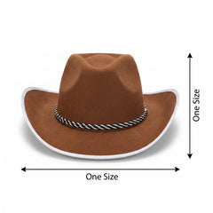 Kids' Brown Cowboy Hat with Adjustable Chinstrap