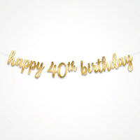 Golden Age 40th Birthday Letter Banner Decoration