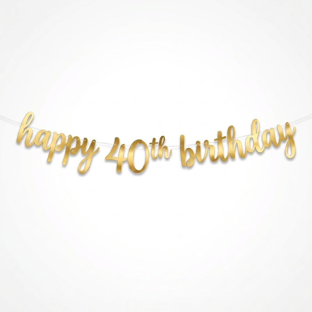 Golden Age 40th Birthday Letter Banner Decoration