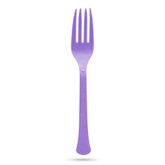 Lavender Plastic Forks - Solid Color Tableware - 7.5 in.
