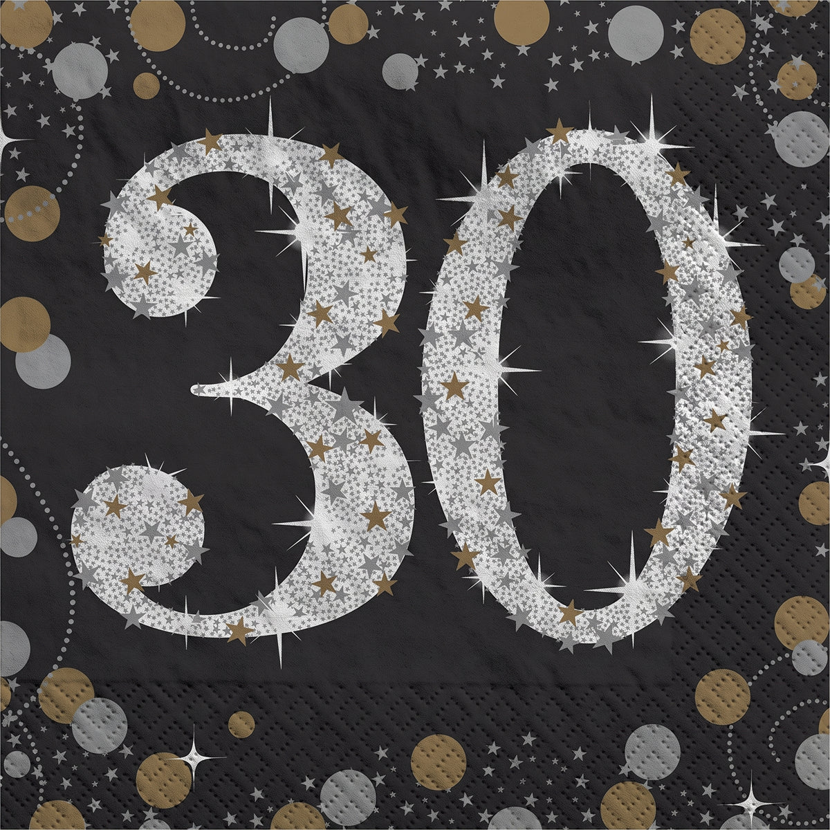 Sparkling Celebration 30th Birthday Beverage Napkins - 5 In. X 5 In.