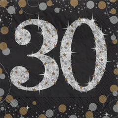 Sparkling Celebration 30th Birthday Beverage Napkins - 5 In. X 5 In.