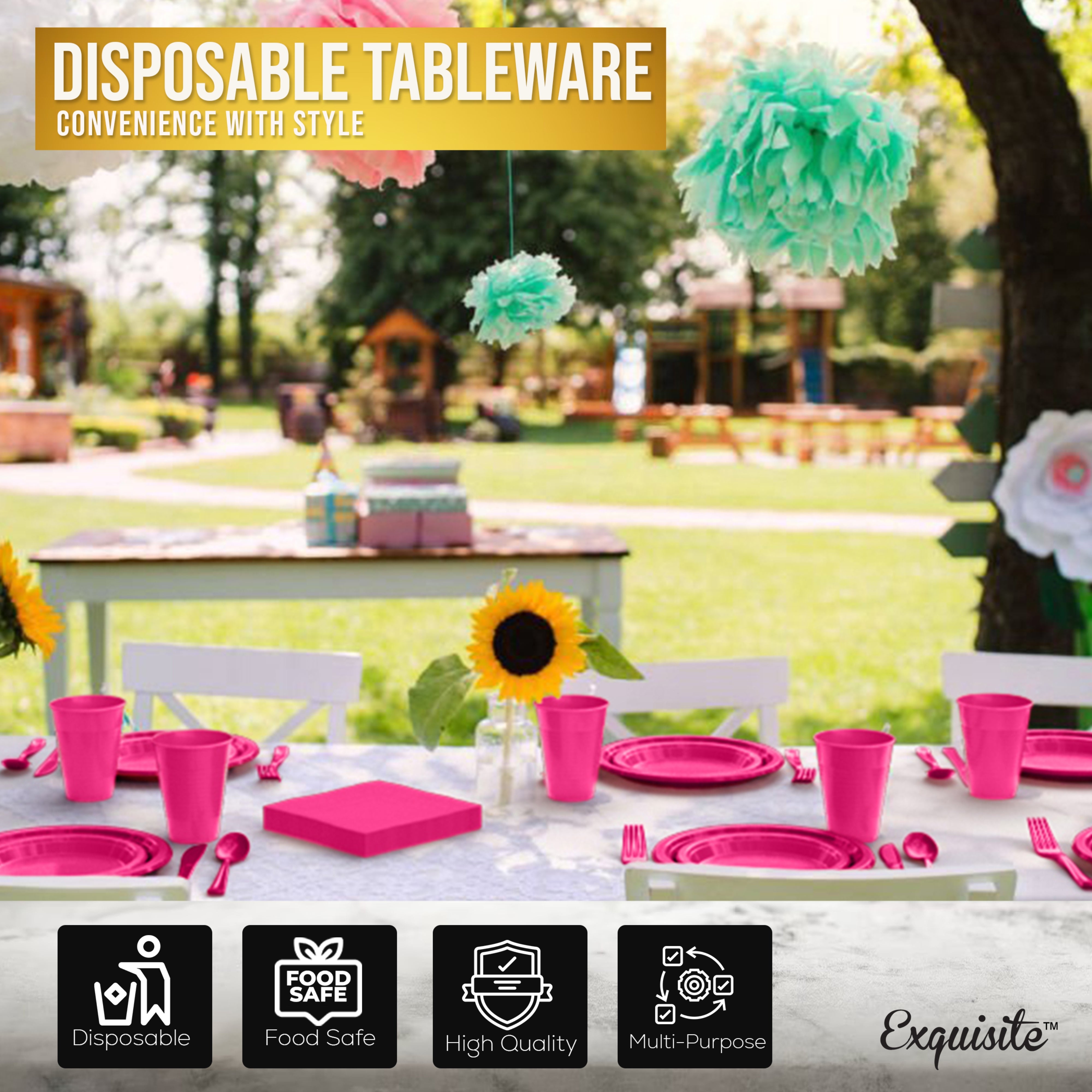182 Piece Combo Set - Service For 26 - Hot Pink