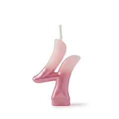 Shimmering Pink Number 4 Birthday Candle