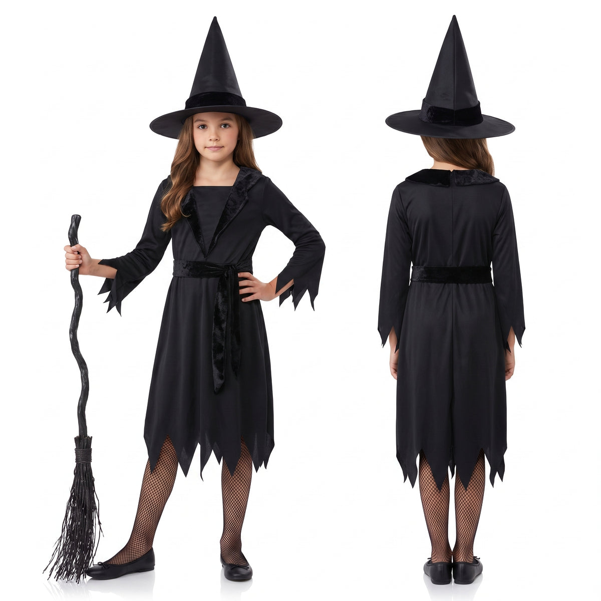 Enchanting Little Witch Costume for Girls (Size 8-10)
