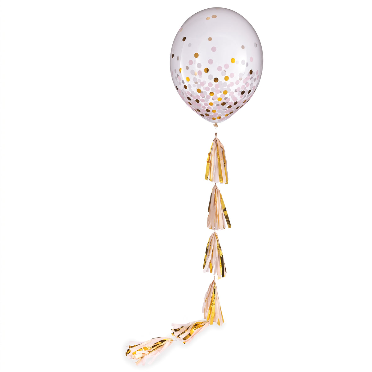 Pink and Gold Multi-Tassel Balloon Tail Accessory, 6-ft