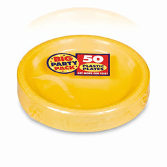 Sunshine Yellow 7" Plastic Dessert Plates - 50 Pack