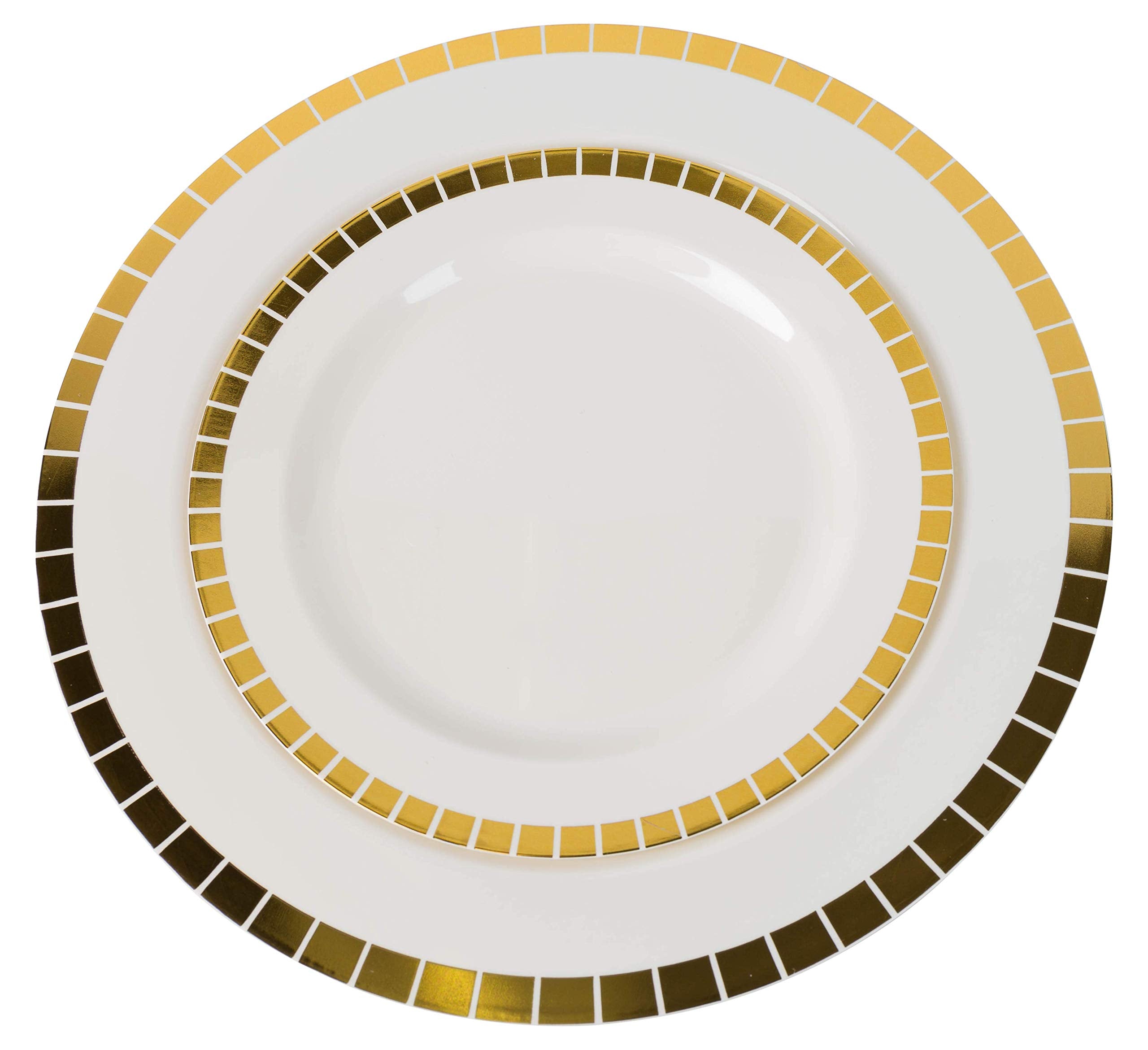 10.25 In. Cream/Gold Slit Design Plates | 10 Count