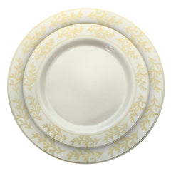 10.25 In. Gold Leaf Design Plastic Plates | 120 Count
