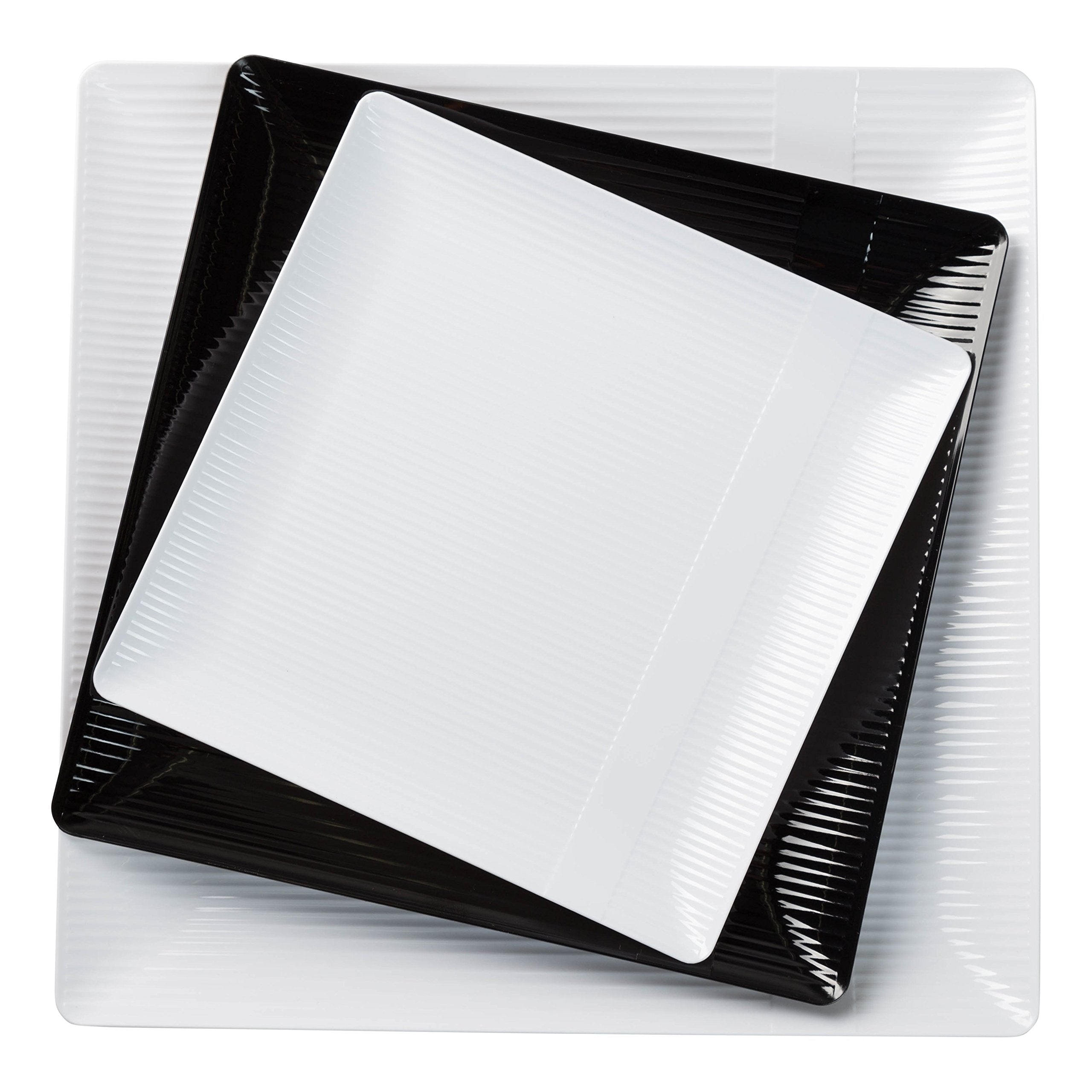10.25 In. Zen Ridged White Square Plastic Plates | 120 Count