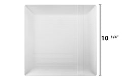 10.25 In. Zen Ridged White Square Plastic Plates | 120 Count