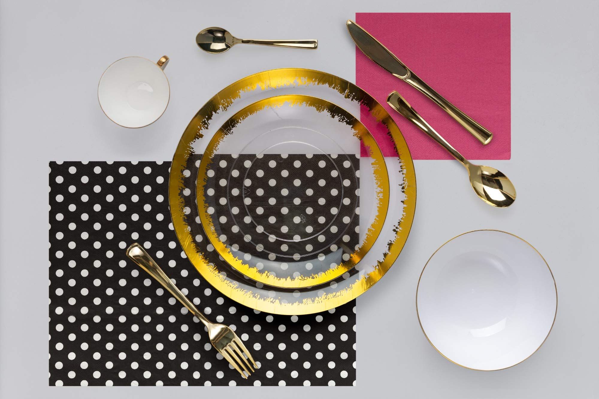 10 In. Gold Scratched Design Plastic Plates | 120 Count