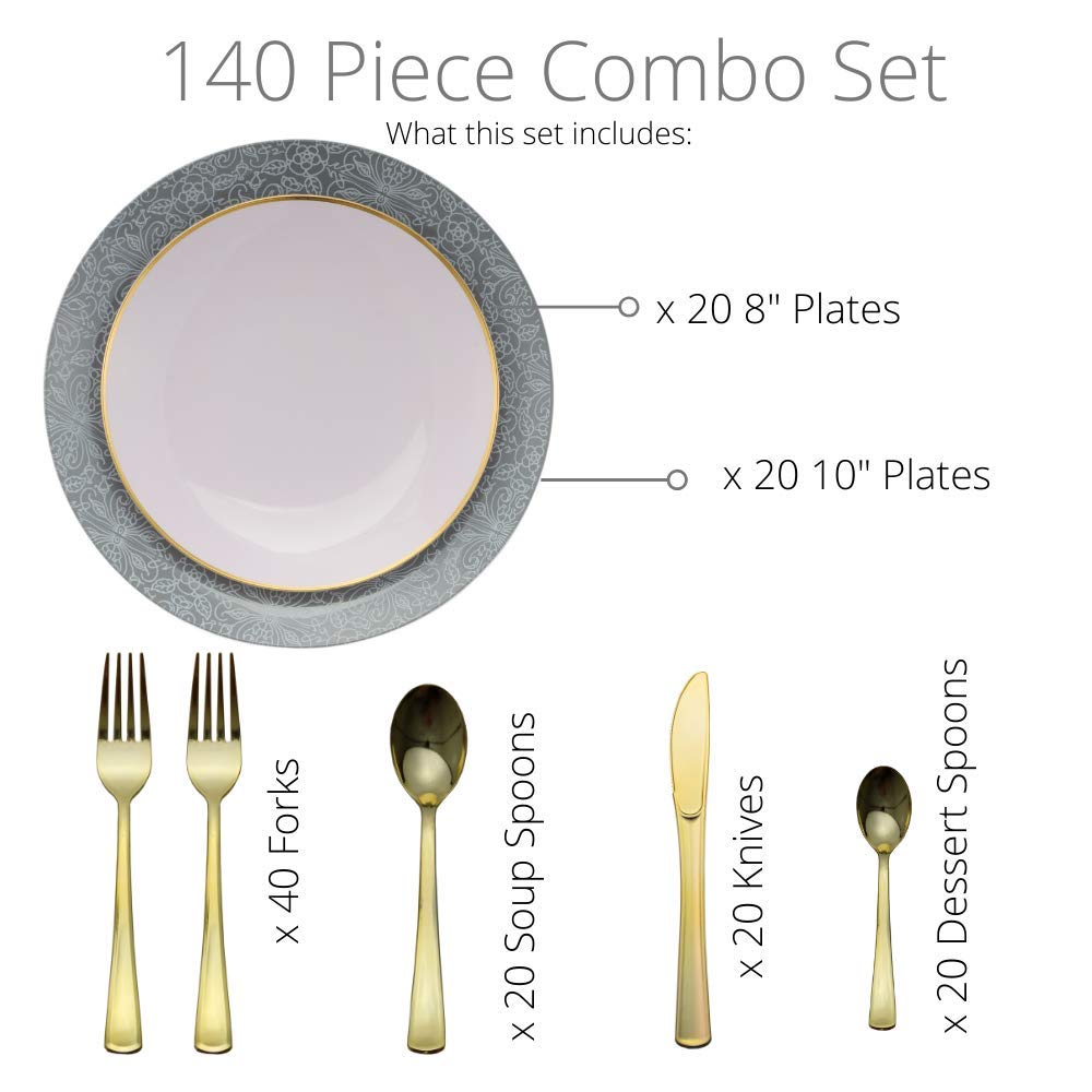 10 In. Ornamental Design Plastic Plates | 120 Count