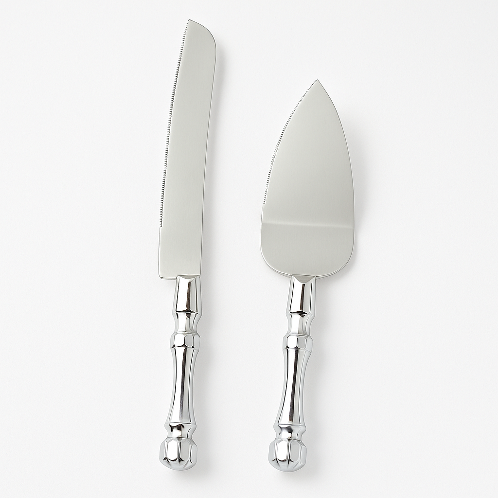 Elegant Electroplated Wedding Cake Server Set