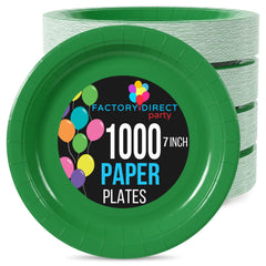7 In. Emerald Green Paper Plates | 1000 Count